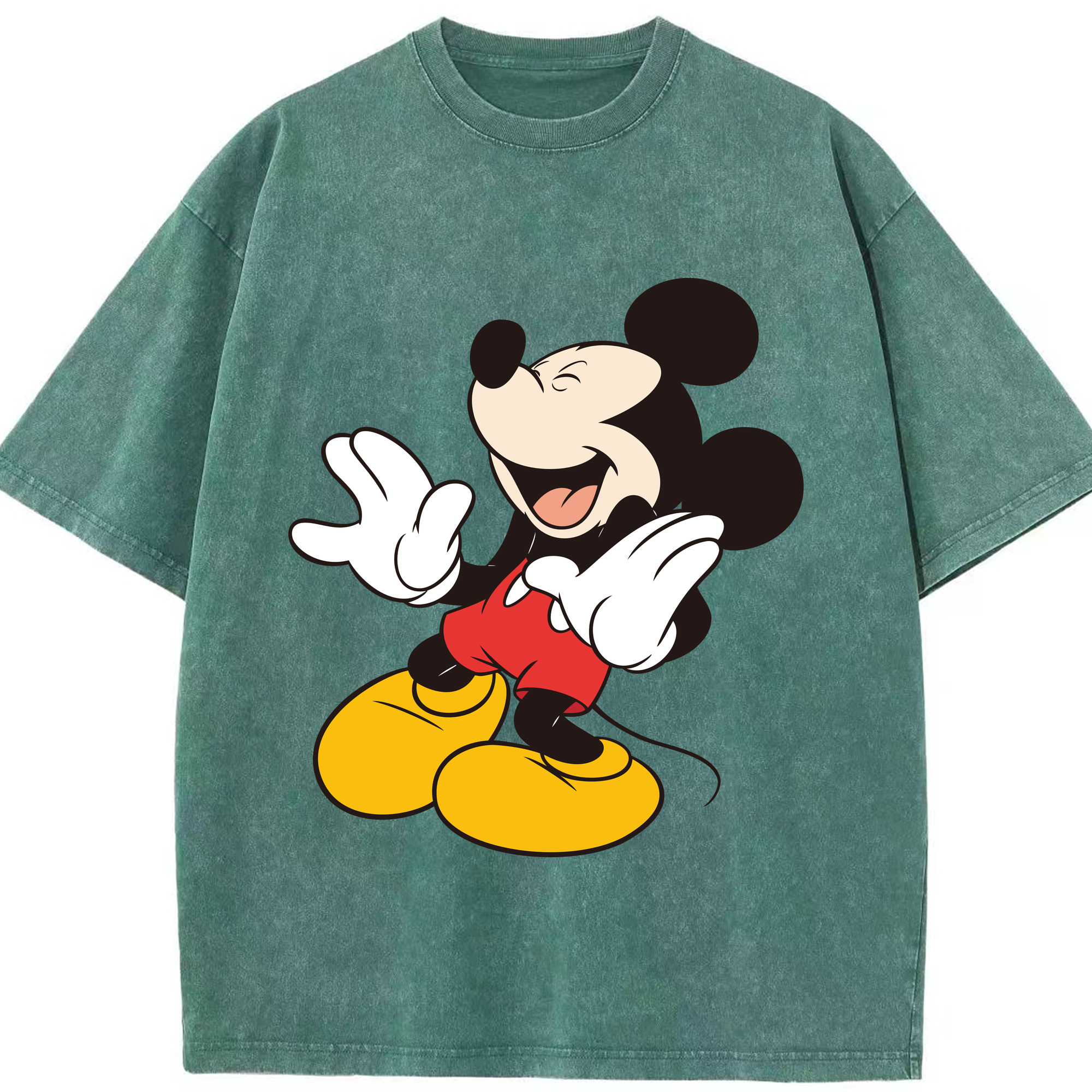 （画像用） ミッキーマウス Mickey Mouse 綿100% ヴィンテージ風 半袖Tシャツ（フロントプリント）